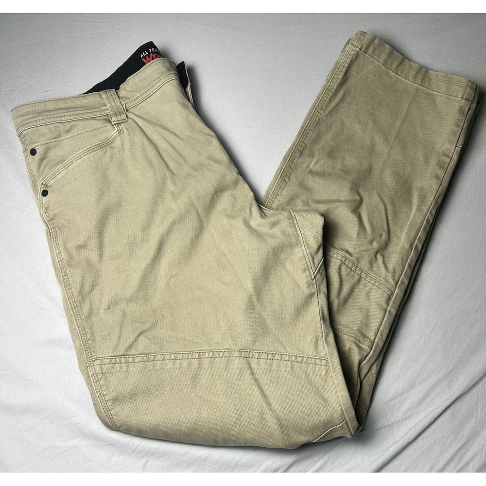 Wrangler ATG Pants Mens 38x32 All Terrain Gear Work Hiking Canvas Double Knee